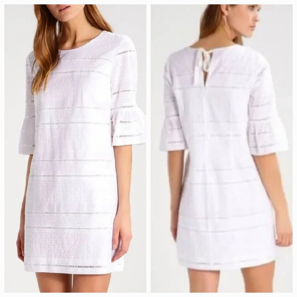 J. Crew White Eyelet Cotton Shift Dress Size 2